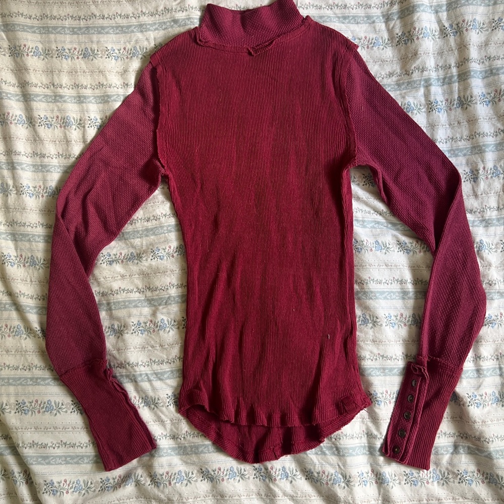 We The Free Maroon Long Sleeve Top